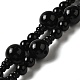 Natural Black Agate 3-Hole Guru Bead Strands(G-K149-53)-1