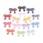 UV Plating Opaque Acrylic Beads, Iridescent, Bowknot, Mixed Color, 23x33x6.5mm, Hole: 2.5mm(SACR-T018-29M)