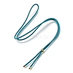 2.5MM Adjustable Braided Nylon Cords Necklace Making, with Golden Brass Finding, Teal, 27.56 inch(70cm)(FB-CBAA152-02G-26)