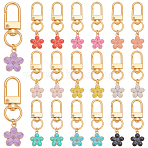 20Pcs 10 Colors Alloy Enamel Pendant Decorations, with Alloy Swivel Clasps, Mixed Color, 50mm, 2pcs/color(HJEW-PH02105)