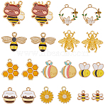 40Pcs 10 Styles Alloy Enamel Pendants, Mixed Shapes, Mixed Color, 10~24.5x10.5~22.5x1.5~3.5mm, Hole: 1.5~2mm, 4pcs/style(ENAM-SC0005-99)