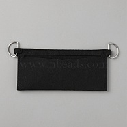Rectangle Wool Bag Organizer Inserts, with Alloy D-Ring Clasp, Black, 7.9x18.5x0.3cm(DIY-XCP0002-64)