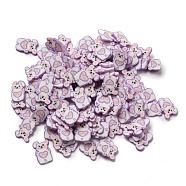 Handmade Polymer Clay Beads, No Hole, Rabbit, 7x5x0.5mm, about 55555pcs/500g(CLAY-P003-15A)