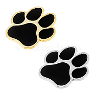 2 Sets 2 Colors Self Adhesive Alloy Cat Stickers, Bear Paw Print, Mixed Color, 64.5x60x2.5mm, 1 set/color(STIC-FH0001-14)