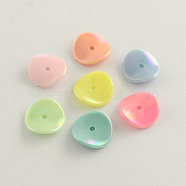 AB Color Plated Acrylic Beads, Flat Round, Mixed Color, 15x15x3mm, Hole: 2mm, about 1500pcs/500g(SACR-Q106-05)