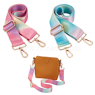 WADORN 2Pcs 2 Style Polyester & Nylon Adjustable Webbing Bag Straps, with Alloy Swivel Clasp, Mixed Color, 72~141cm, 1pc/style(FIND-WR0010-18)