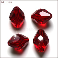 Imitation Austrian Crystal Beads, Grade AAA, Faceted, Bicone, Dark Red, 8x11mm, Hole: 0.9~1mm(SWAR-F054-11x8mm-05)