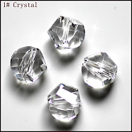 Imitation Austrian Crystal Beads, Grade AAA, Faceted, Polygon, Clear, 6mm, Hole: 0.7~0.9mm(SWAR-F085-6mm-01)