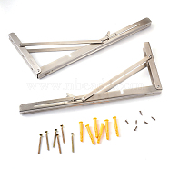 304 Stainless Steel Folding Shelf Brackets, with Plastic Plus & Iron Screws, Stainless Steel Color, 1.6~40x0.65~3.7x0.65~2.4cm, 20pcs/set(SW-TAC0001-15P)