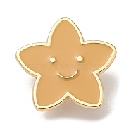 Weather Theme Enamel Pins, Golden Plated Alloy Badge for Backpack Clothes, Star, 24.5x25x1.5mm(JEWB-K012-04A-G)