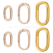 Elite 6Pcs 3 Style Brass Spring Gate Rings, Oval, Golden, 14~22x8~13x2~3mm, 2pcs/style(FIND-PH0008-41)