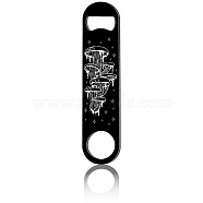 430 Stainless Steel Bottle Openers, Laser Cut, Rectangle, Mushroom, 178x40x2mm(AJEW-WH0259-045)