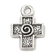 Tibetan Style Alloy Pendants, Cross, Antique Silver, 19x13x1.5mm, Hole: 2.2mm, 454pcs/500g(PALLOY-P293-157)