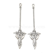 Tibetan Style Alloy Big Pendants, Cadmium Free & Lead Free, Halberd Charm, Antique Silver, 70x19x3mm, Hole: 1.5mm, about 160pcs/500g(FIND-G078-33G-AS)