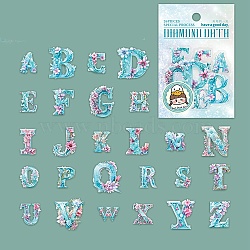 Diamond Oath, Letter Theme Shell light 6 Styles Sealing Stickers, Label Paster Picture Stickers, for Scrapbooking, Kid DIY Arts Crafts, Album, Letter Theme, Medium Aquamarine, 23~34x15~30x0.1mm(DIY-Z038-01D)