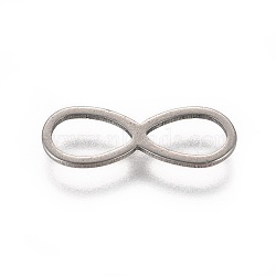 Stainless Steel Links, Infinity, Stainless Steel Color, 15.6x5.5x0.85mm, Hole: 6.5x3.4mm(STAS-WH0014-07B)