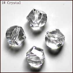 K9 Glass, Imitation Austrian Crystal Beads, Grade AAA, Faceted, Polygon, Clear, 6mm, Hole: 0.7~0.9mm(SWAR-F085-6mm-01)