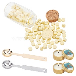 CRASPIRE DIY Scrapbook Making Kits, Including Sealing Wax Particles, Paraffin Candles, Iron Wax Sticks Melting Spoon, Glass Jar Glass Bottle, Mixed Color, Sealing Wax Particles: 160pcs(DIY-CP0004-78)