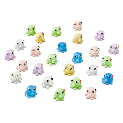 48Pcs 6 Colors Mini Cute Resin Octopus Ornament, Moss Micro Landscape Eco Bottle Decorations, Mixed Color, 14x12mm, 8pcs/color(AJEW-FH0003-96)