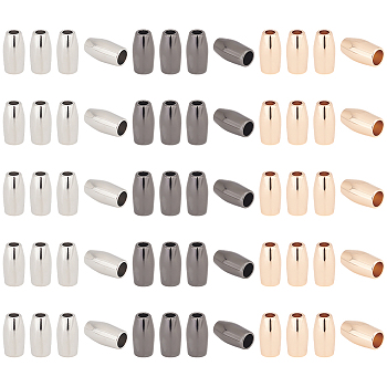 60Pcs 3 Colors Zinc Alloy Cord Ends, End Caps, Cone, Mixed Color, 15.5x8mm, Hole: 3.5mm, Inner Diameter: 5.5mm, 20pcs/color