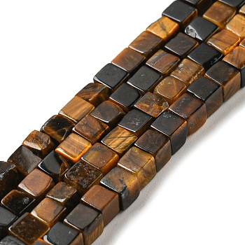 Natural Tiger Iron Beads Strands, Cube, 3~3.5x3~3.5x3~3.5mm, Hole: 0.8mm, about 110pcs/strand, 14.96 inch(38cm)