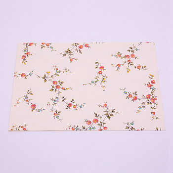 Paper Envelope, Floral Pattern, Rectangle, Light Goldenrod Yellow, 12.5x17.5x0.02cm