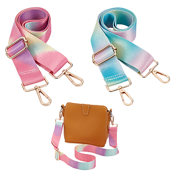 WADORN 2Pcs 2 Style Polyester & Nylon Adjustable Webbing Bag Straps, with Alloy Swivel Clasp, Mixed Color, 72~141cm, 1pc/style