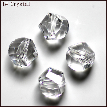 Imitation Austrian Crystal Beads, Grade AAA, Faceted, Polygon, Clear, 6mm, Hole: 0.7~0.9mm