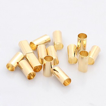 Column Brass Beads, Large Hole Beads, Golden, 10x5mm, Hole: 4.5mm