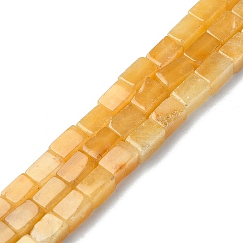 Natural Yellow Aventurine Beads Strands, Cuboid, 6x4x4mm, Hole: 1mm, about 65pcs/strand, 15.94 inch(40.5cm)