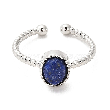 bague de manchette ouverte en lapis-lazuli naturel(RJEW-M166-04P-H)-2