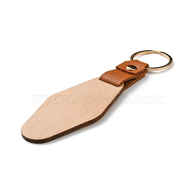 Wooden & Imitation Leather Pendant Keychain(PW23041896965)-2