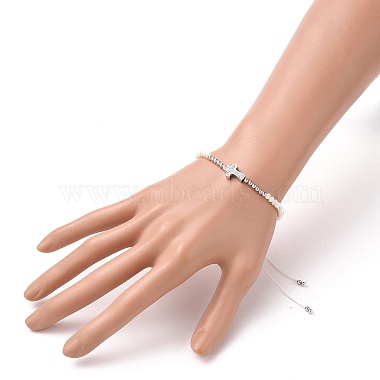 Bracelet de perles tressées en cordon de nylon ajustable(BJEW-JB05732-03)-5