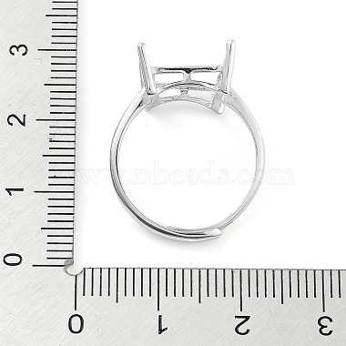 componentes del anillo de plata de ley 925 ajustables con rectángulo(STER-G042-11P)-4
