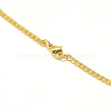 304 Stainless Steel Curb Chain/Twisted Chain Necklace Making(STAS-A028-N108G)-3
