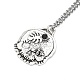 Skull Rhinestone Pendant Necklaces with Rolo Chains(NJEW-F309-01)-1