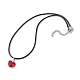 Valentine's Day Glass Heart Pendant Necklaces(NJEW-JN04570-01)-3