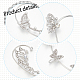 4 Pair 4 Style Butterfly Alloy Rhinestone Cuff Earrings(EJEW-AN0003-81)-3
