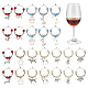 24Pcs 12 Style Tibetan Style Alloy Pendant Wine Glass Charms with Brass Hoop Earring Findings(AJEW-AB00059)-1