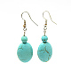 Dyed Synthetic Turquoise Dangle Earrings(EJEW-Q695-13)-1