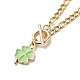Alloy Enamel Clover Pendant Necklace with Brass Chains for Women(NJEW-JN04087)-1