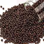 TOHO 11/0 Round Beads, Japanese Seed Beads, (224) Olymp Inside Color Bronze, 2.2mm, Hole: 0.8mm, about 1110pcs/bottle, 10g/bottle(SEED-JPTR11-0224)