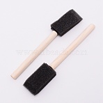 Spong Brush, with Wooden Handle, Foam Brush for Painting, Graffiti Tool, Black, 152x25x13mm(TOOL-WH0018-48C)