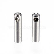 304 Stainless Steel Cord Ends, End Caps, Stainless Steel Color, 7x1.8mm, Hole: 1mm, Inner Diameter: 1.2mm(X-STAS-D448-119P)