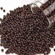 TOHO Round Seed Beads, Japanese Seed Beads, (224) Olymp Inside Color Bronze, 11/0, 2.2mm, Hole: 0.8mm, about 1110pcs/bottle, 10g/bottle(SEED-JPTR11-0224)