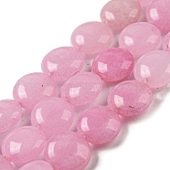 Natural White Jade Beads Strands, Dyed, Flat Round, Pearl Pink, 8x4mm, Hole: 0.5mm, about 48pcs/strand, 15.35''(39cm)(G-M420-F02-04)