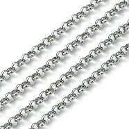 304 Stainless Steel Rolo Chains, Belcher Chain, Unwelded, Stainless Steel Color, 5x1.5mm(STAS-M032-42P-4.7mm)