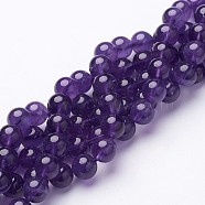 Natural Grade AB+ Amethyst Bead Strands, Round, about 8mm in diameter, hole: 1mm, about 50pcs/strand, 15 inch(GSR8mmC062-A)