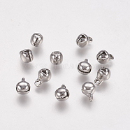 304 Stainless Steel Bell charms, Stainless Steel Color, 9x6mm, Hole: 1.5mm(STAS-L021-07A)