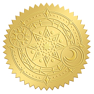 Self Adhesive Gold Foil Embossed Stickers, Medal Decoration Sticker, Magic Circle, 5x5cm(DIY-WH0211-154)